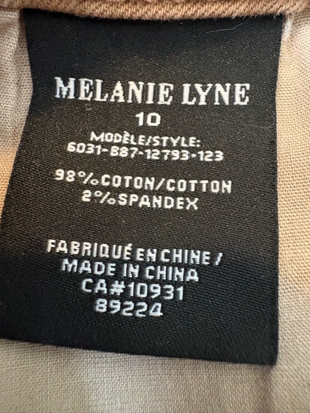 Melanie Lyne Wide Leg, Cropped Jeans, Tan/Mocha with Raw Hem, Sz. 10. Like new! - Picture 10 of 10